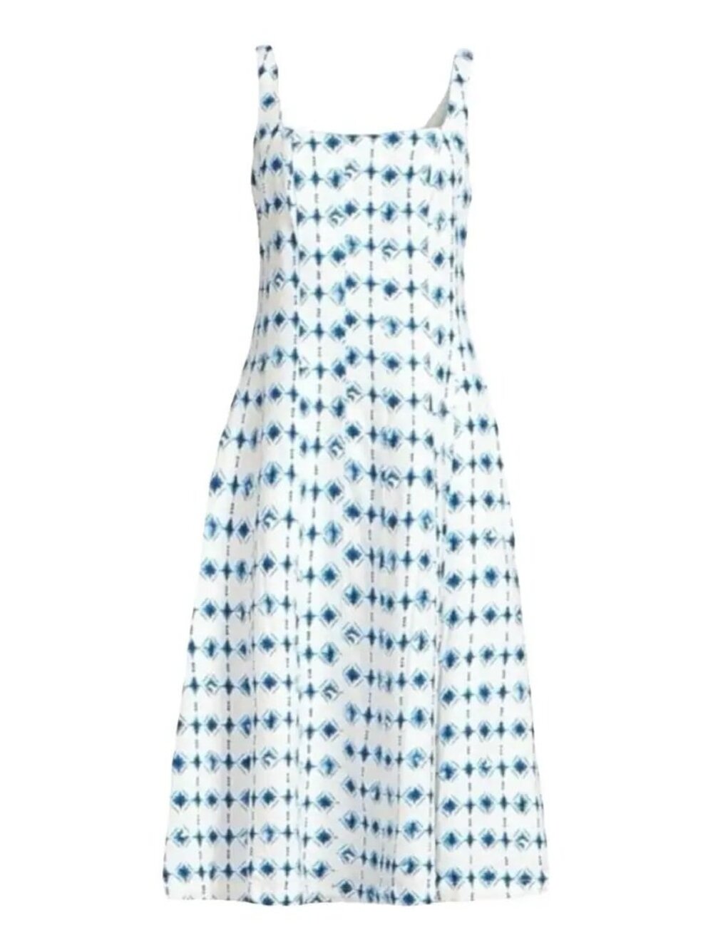 Christian Lacroix Blue & White Geometric Dress — NWOT (Size Large)